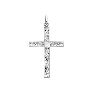 Silver Hand Engraved Cross - E Bixby Jewellers