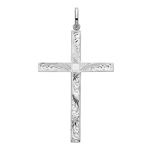 Silver Hand Engraved Cross - E Bixby Jewellers