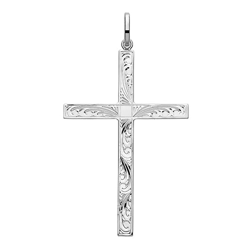 Silver Hand Engraved Cross - E Bixby Jewellers