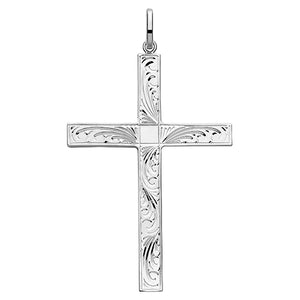 Silver Hand Engraved Cross - E Bixby Jewellers
