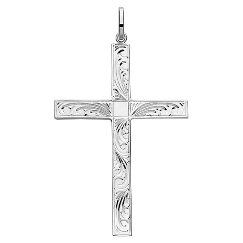 Silver Hand Engraved Cross - E Bixby Jewellers