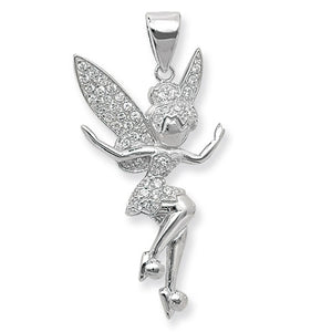 Silver Charm/Pendant Large Stone Set Tinkerbell - E Bixby Jewellers