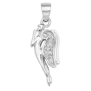 Silver Charm/Pendant Stone Set Praying Angel - E Bixby Jewellers