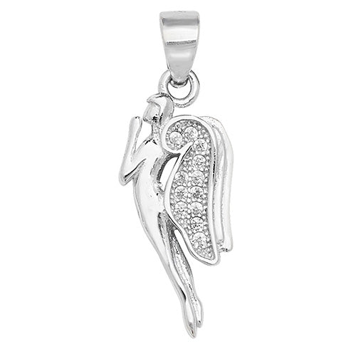 Silver Charm/Pendant Stone Set Praying Angel - E Bixby Jewellers