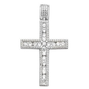 Silver Cubic Zirconia Stone Set Cross - E Bixby Jewellers