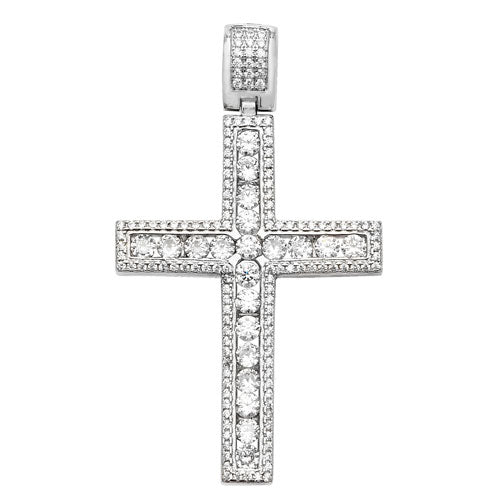 Silver Cubic Zirconia Stone Set Cross - E Bixby Jewellers