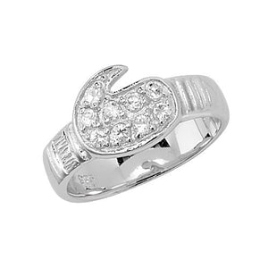 Silver Babies Boxing Glove Stone Set Ring - E Bixby Jewellers