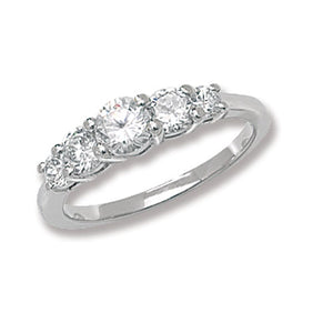 Silver Ladies CZ Ring - E Bixby Jewellers