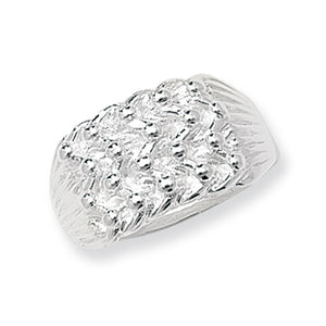 Silver Mens 4 Row Keeper Ring - E Bixby Jewellers