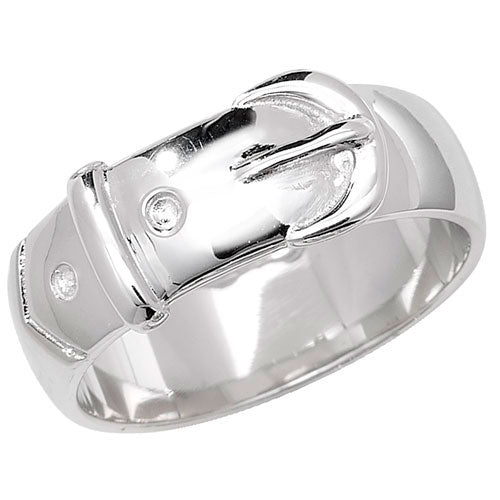 Silver Mens Plain Buckle Ring - E Bixby Jewellers