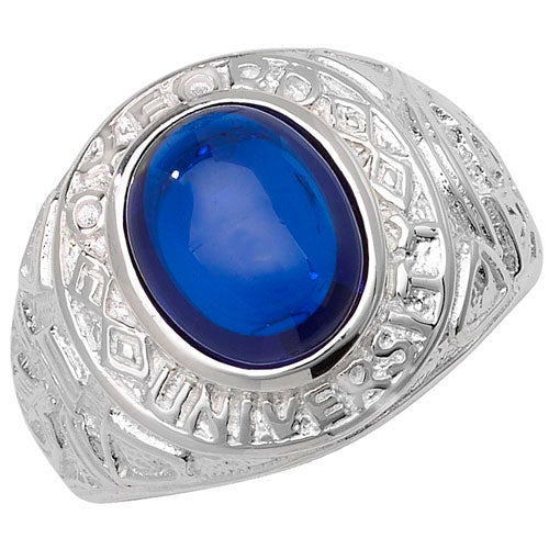 Silver Mens Collage Blue Stone Ring - E Bixby Jewellers
