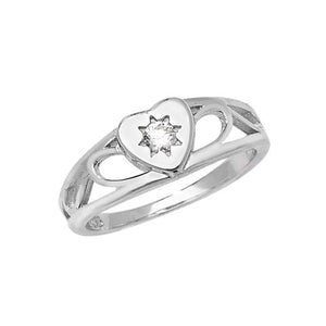 Silver Babies/Maidens Heart Shape Ring - E Bixby Jewellers