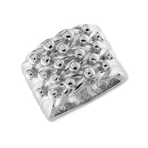 Silver Mens 5 Row Keeper Ring