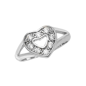 Silver Babies/Maidens Heart Shape Stone Set Ring - E Bixby Jewellers