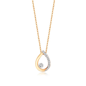 9ct Yellow Gold Diamond Pear Necklace - E Bixby Jewellers