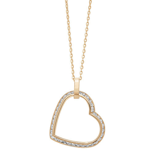 9ct Yellow Gold Cz Pendant with Chain - E Bixby Jewellers