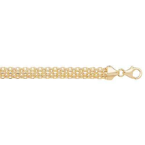 9ct Yellow Gold Ladies Flat Woven Bracelet - E Bixby Jewellers