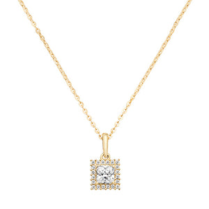 9ct Yellow Gold Ladies CZ Pendant on Chain - E Bixby Jewellers