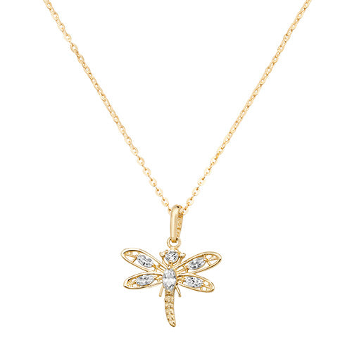 9ct Yellow Gold Cz Pendant with Chain - E Bixby Jewellers