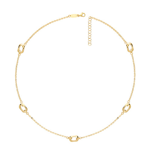 9ct Yellow Gold Ladies Hexagon Necklet - E Bixby Jewellers