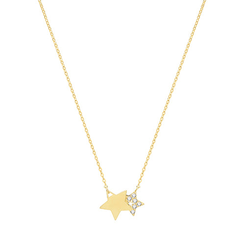 9ct Yellow Gold Cz Pendant with Chain - E Bixby Jewellers
