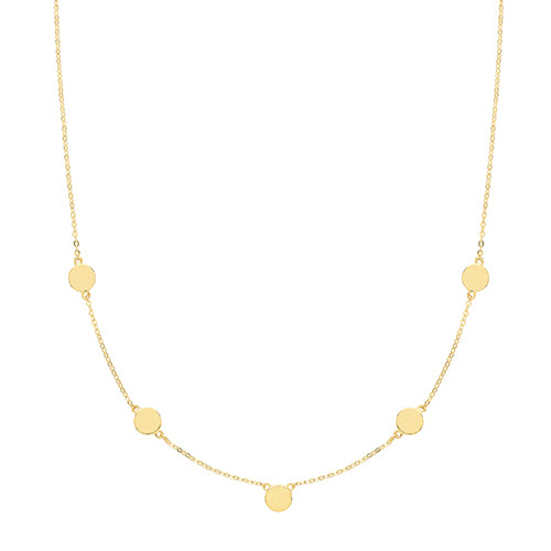 9ct Yellow Gold Ladies Disc Necklet - E Bixby Jewellers