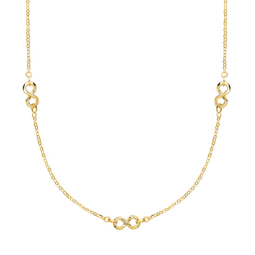 9ct Yellow Gold Ladies Infinity Necklet - E Bixby Jewellers