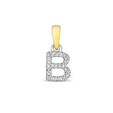 9ct Yellow Gold Diamond Initial Pendant - E Bixby Jewellers