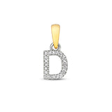 9ct Yellow Gold Diamond Initial Pendant - E Bixby Jewellers