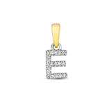 9ct Yellow Gold Diamond Initial Pendant - E Bixby Jewellers