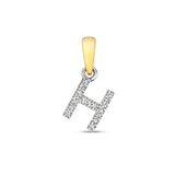 9ct Yellow Gold Diamond Initial Pendant - E Bixby Jewellers