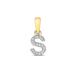9ct Yellow Gold Diamond Initial Pendant - E Bixby Jewellers
