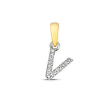 9ct Yellow Gold Diamond Initial Pendant - E Bixby Jewellers