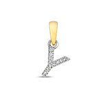 9ct Yellow Gold Diamond Initial Pendant - E Bixby Jewellers