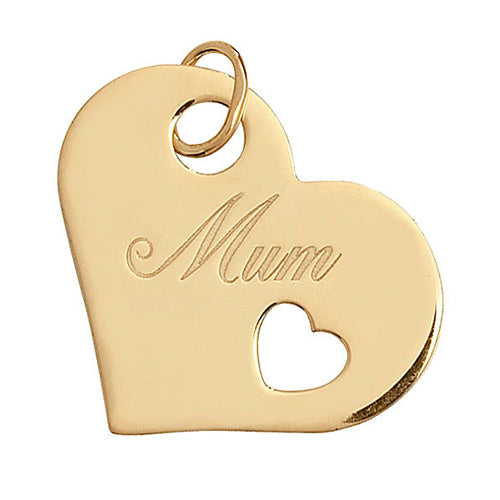 9ct Yellow Gold Ladies Mum Pendant - E Bixby Jewellers