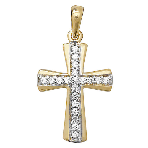 9ct Yellow Gold Cz Cross - E Bixby Jewellers