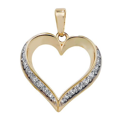 9ct Yellow Gold Heart Pendant - E Bixby Jewellers