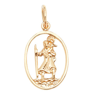 9ct Yellow Gold St Christopher Pendant - E Bixby Jewellers