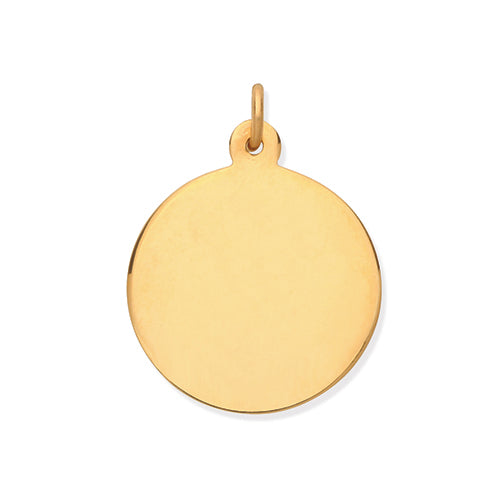 9ct Yellow Gold Engravable Round Pendant - E Bixby Jewellers