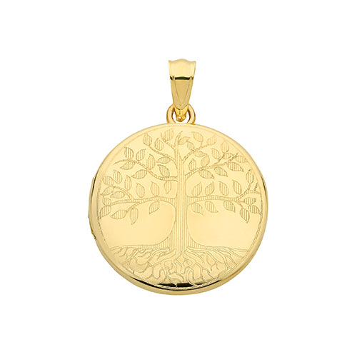9ct Yellow Gold Round Tree of Life Locket - E Bixby Jewellers