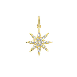 9ct Yellow Gold Star Stone Set Charm/Pendant - E Bixby Jewellers
