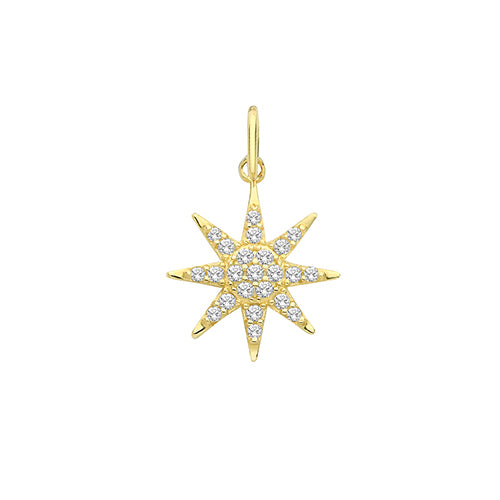 9ct Yellow Gold Star Stone Set Charm/Pendant - E Bixby Jewellers