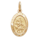 9ct Yellow Gold Oval St Christopher Pendant - E Bixby Jewellers