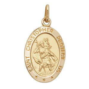 9ct Yellow Gold St Christopher Pendant - E Bixby Jewellers