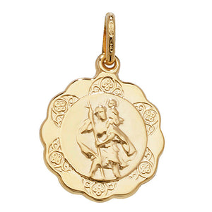 9ct Yellow Gold St Christopher Pendant - E Bixby Jewellers