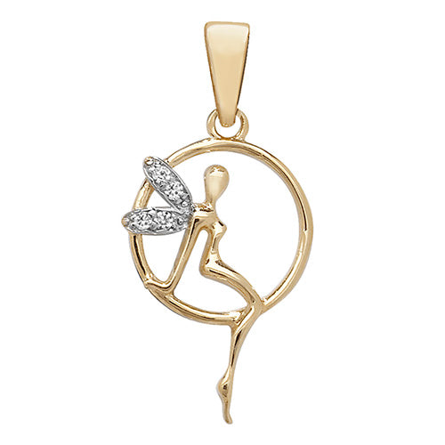 9ct Yellow Gold Stone Set Tinkerbell Charm/Pendant - E Bixby Jewellers