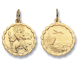 9ct Yellow Gold St Christopher Pendant - E Bixby Jewellers