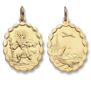 9ct Yellow Gold St Christopher Pendant - E Bixby Jewellers