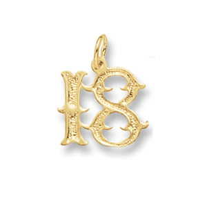 9ct Yellow Gold 18 Pendant - E Bixby Jewellers