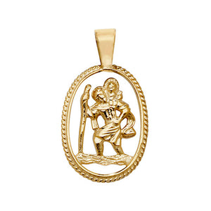 9ct Yellow Gold St Christopher Pendant - E Bixby Jewellers